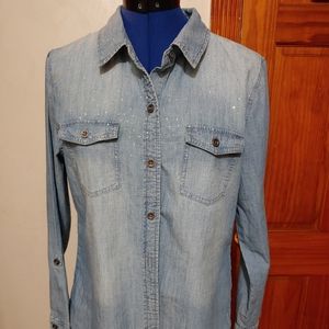Christopher & Banks chambray denim shirt in Size P/M